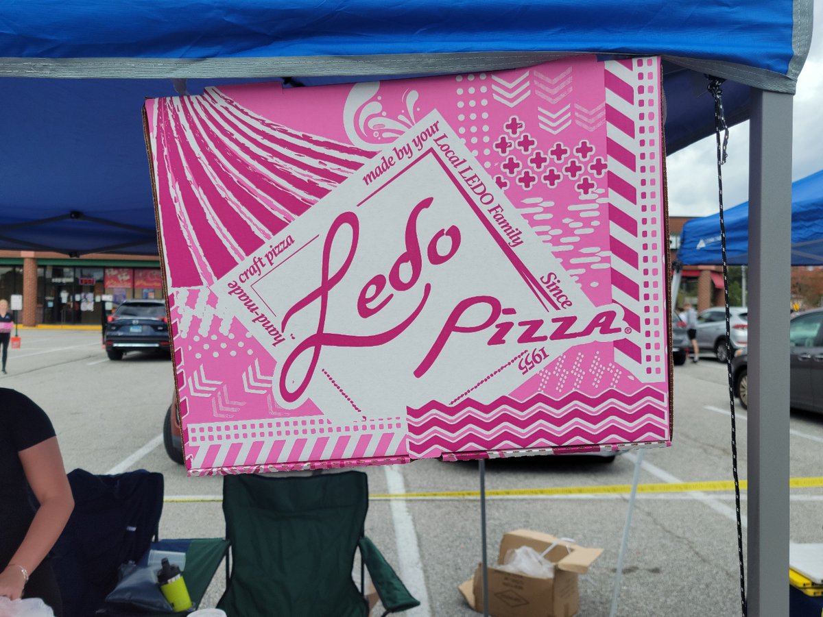 Until the end of October, Every large pizza <a href="/LedoPizza/">Ledo Pizza</a> sells will come in a pink box and $1 will be donated to a local cancer-fighting organizations