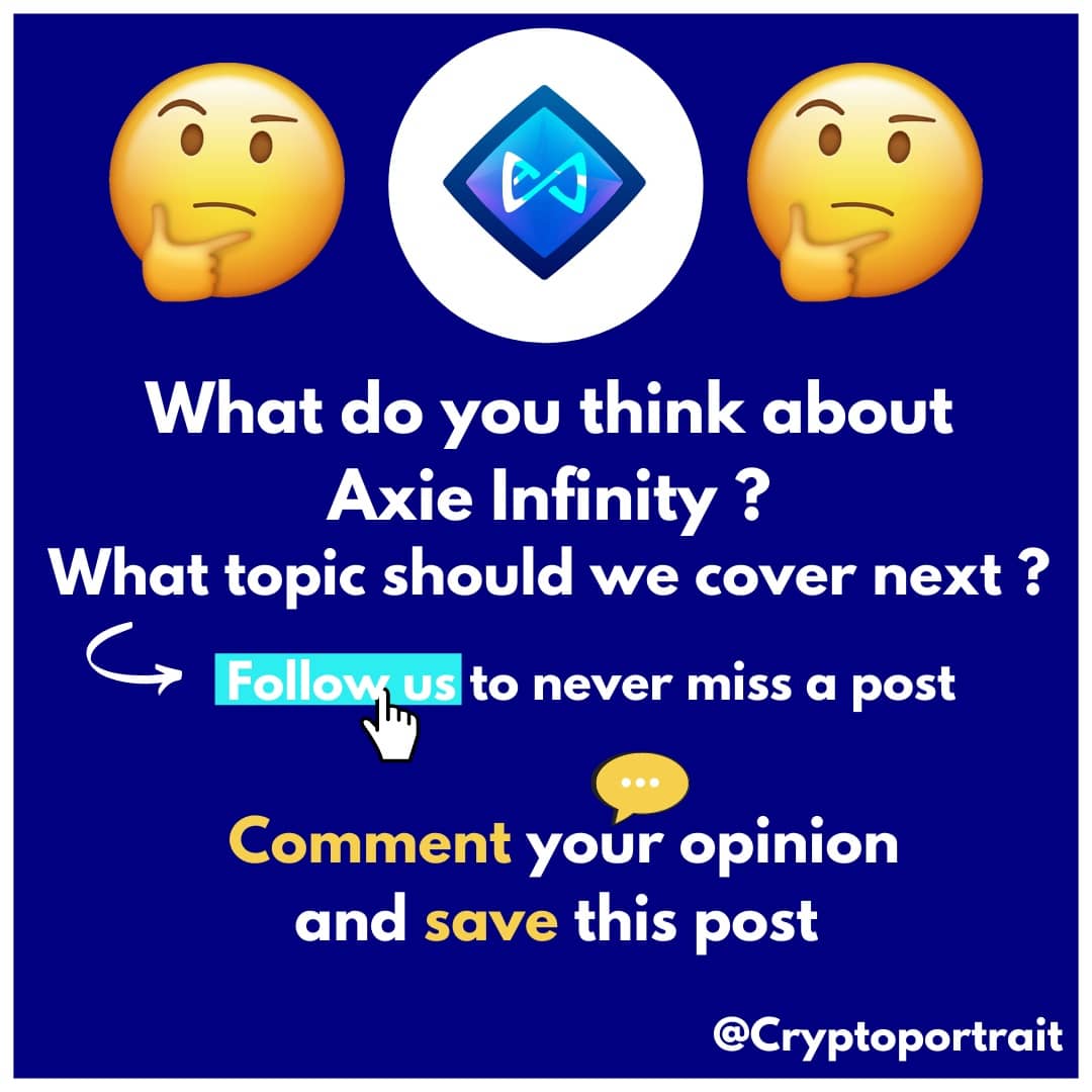 cryptoportrait's tweet photo. Today we want to introduce you to #axieinfinity .
Tell us in the comments what you think about #axs and its future. 🤔

We hope you enjoy our educational content.🎓
Keep in mind that this is not financial advice.

Unbezahlte Werbung // unpaid advertisment.

#Crypto #skymavis https://t.co/Gg4JDjmBK3
