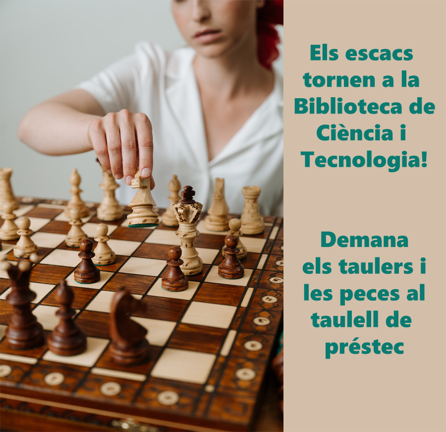 Bctuab's tweet photo. ♟#UABer, tornen els #escacsBCT!

Demana el tauler i les peces al taulell de #préstec, i juga als #escacs al vestíbul de la #bctUAB.

@ChessUab @EscacsOnline @escacs_cat @Lord_Uranium @Lopez_Forn @xribes @heinrich_2019 @FCienciesUAB @Biociencies_UAB @gamers_uab @EnginyeriaUAB https://t.co/ghTpMWzkGg