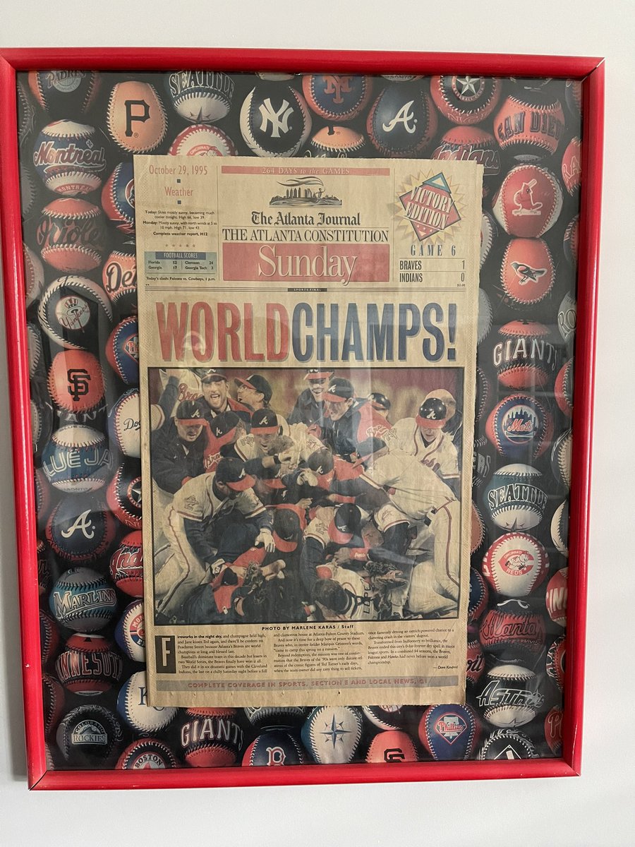 Shawn_P116's tweet photo. @Braves Been hanging in my room since I was 10. I’m now 36 #GoBraves #WorldSeries2021 https://t.co/7DXQ8hBj71
