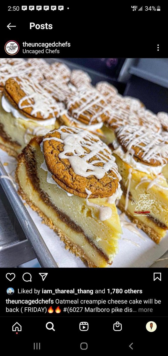 CeezHimself's tweet photo. Nigga slapped a whole oatmeal cream pie on a piece of cheesecake smh https://t.co/gPDS4t8dnD