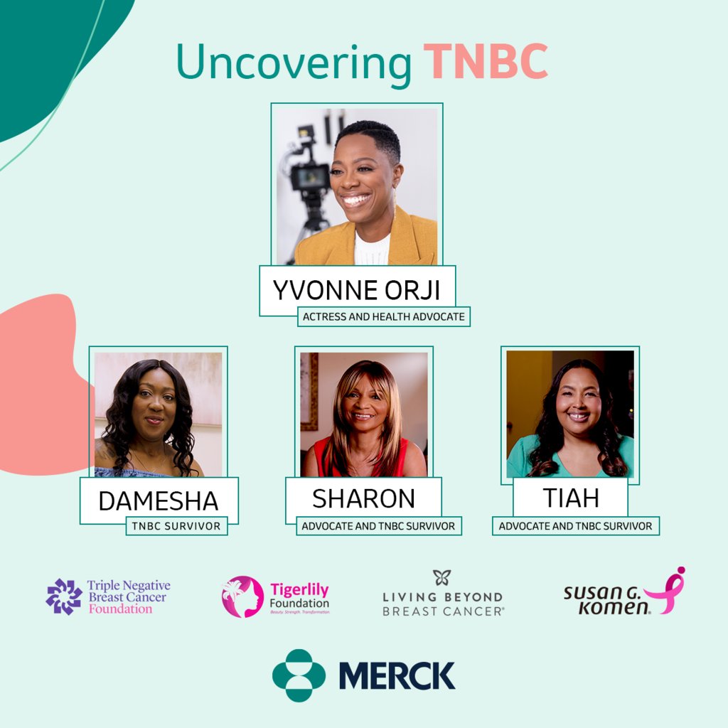 This #breastcancer awareness month, we’re highlighting the resilience of women diagnosed with TNBC, a disease that impacts Black women at a higher rate. Check out  #UncoveringTNBC, a docuseries hosted by <a href="/Merck/">Merck</a> and <a href="/YvonneOrji/">Yvonne Orji</a> #BCAM #MerckPartner
 
Link:
bit.ly/3o8of1w