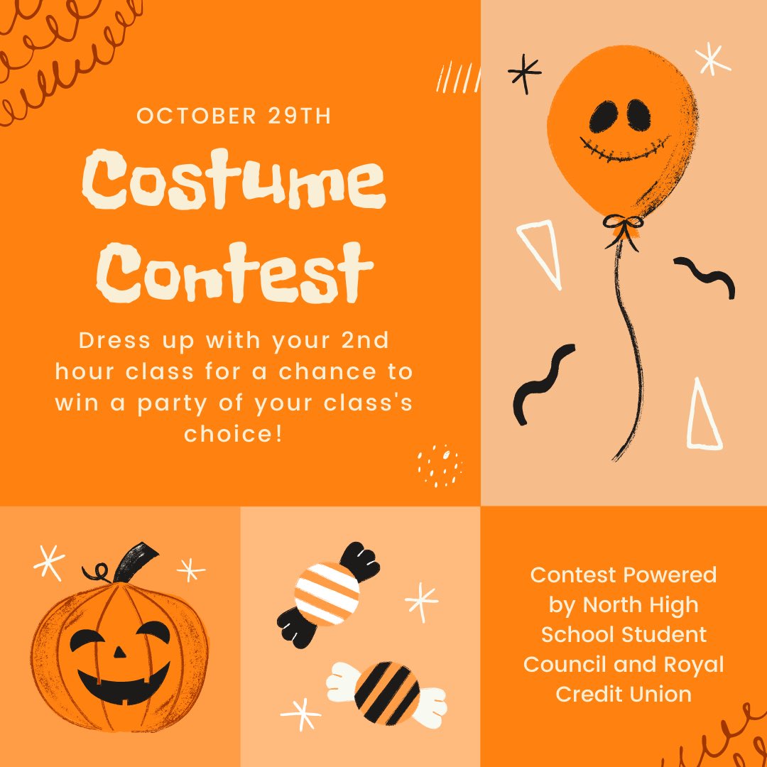 nhs_stu_co's tweet photo. Happy Howl-ween Huskies! Join the fun this Friday with all your 2nd hour friends by dressing up and get the chance to win a party of your choice! 🎃 https://t.co/j2IvYa3OVT
