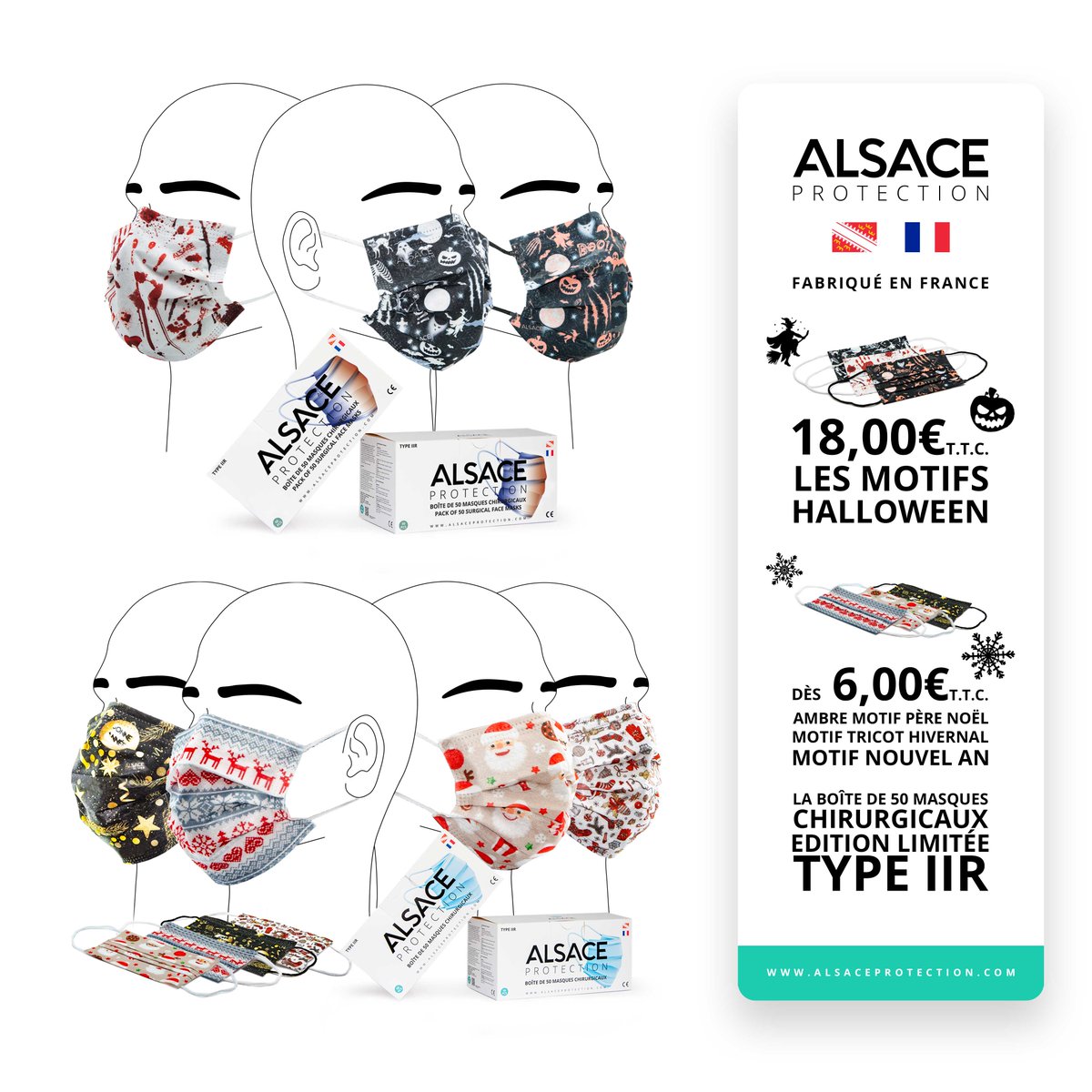 AlsaProtection's tweet image. #AlsaceProtection, Découvrez les Masques Chirurgicaux en Édition Limitée de Halloween, français, originaux et uniques.

DISPONIBLES MAINTENANT !

Uniquement sur : alsaceprotection.com

#COVID #COVID19 #Coronavirus #halloween #halloween2021  #France #Alsace #Strasbourg #Paris