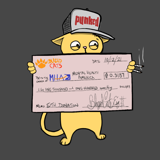 BlazedCats's tweet photo. Your daily reminder that we have donated over $300k to 
@MentalHealthAm

 #BlazedChecks #EndlessUtility #AutomatedDonations https://t.co/qXJWUEQ6TA