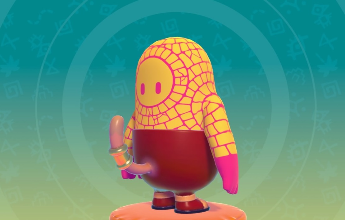 rose_matt's tweet photo. Playing #FallGuysUltimateKnockout for the first time in a while and there's a new pattern which adds a faux face to the back of your head. Combined with a lower body outfit choice that comprises a tail, your character can now pack some serious meat. https://t.co/sG8tlFnuuH