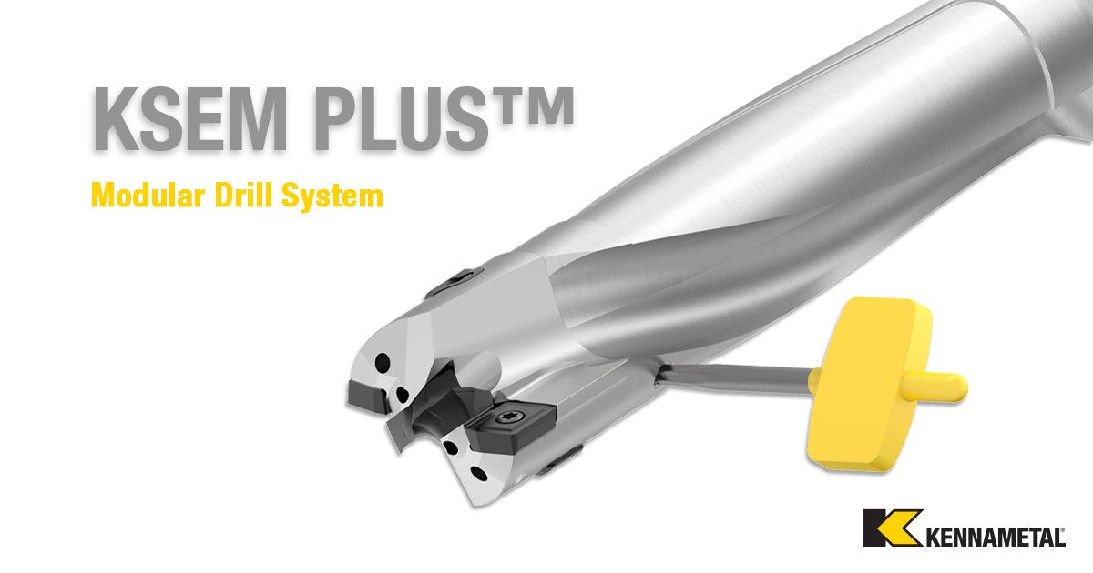 Kennametal's tweet photo. Looking for a way to lower your tooling cost when large diameter drilling? KSEM PLUS™ is equipped to take interchangeable head styles with two fully effective cutting edges. Learn more: https://t.co/6ipavY4AmD

#drilling #modulardrill #manufacturing #metalcutting #cnc https://t.co/jMJyhSDGFz