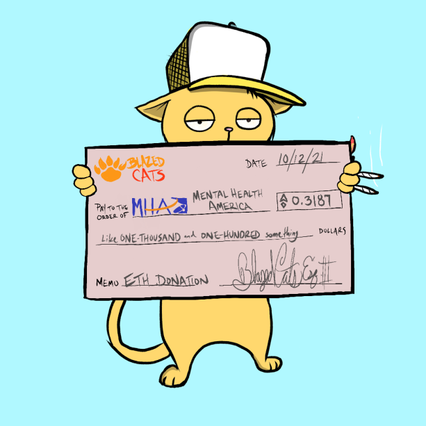 BlazedCats's tweet photo. Your daily reminder that we have donated over $300k to 
@MentalHealthAm

 #BlazedChecks #EndlessUtility #AutomatedDonations https://t.co/OG3jqwMX90