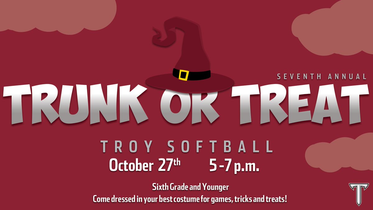 We're getting 𝐒𝐏𝐎𝐎𝐊𝐘 tomorrow 👻 Come hang out with us at the Troy Softball Complex for Trunk or Treat! #BeTheStandard | #OneTROY ⚔️🥎