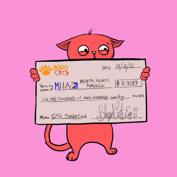 BlazedCats's tweet photo. Your daily reminder that we have donated over $300k to 
@MentalHealthAm 
 #BlazedChecks #EndlessUtility #AutomatedDonations https://t.co/1YHhwvUoIk