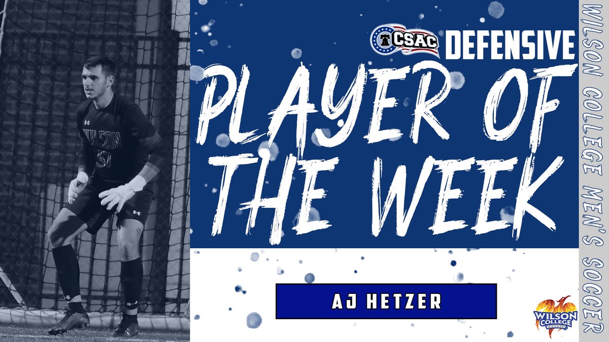 Ignite_the_Fire's tweet photo. Congrats to @WilsonMSoccer senior AJ Hetzer for earning @CSACsports Defensive Player of the Week honors!
#RiseUp #d3soc #csac
👉https://t.co/Mjb8zSTQOZ https://t.co/q0B17Mt06M