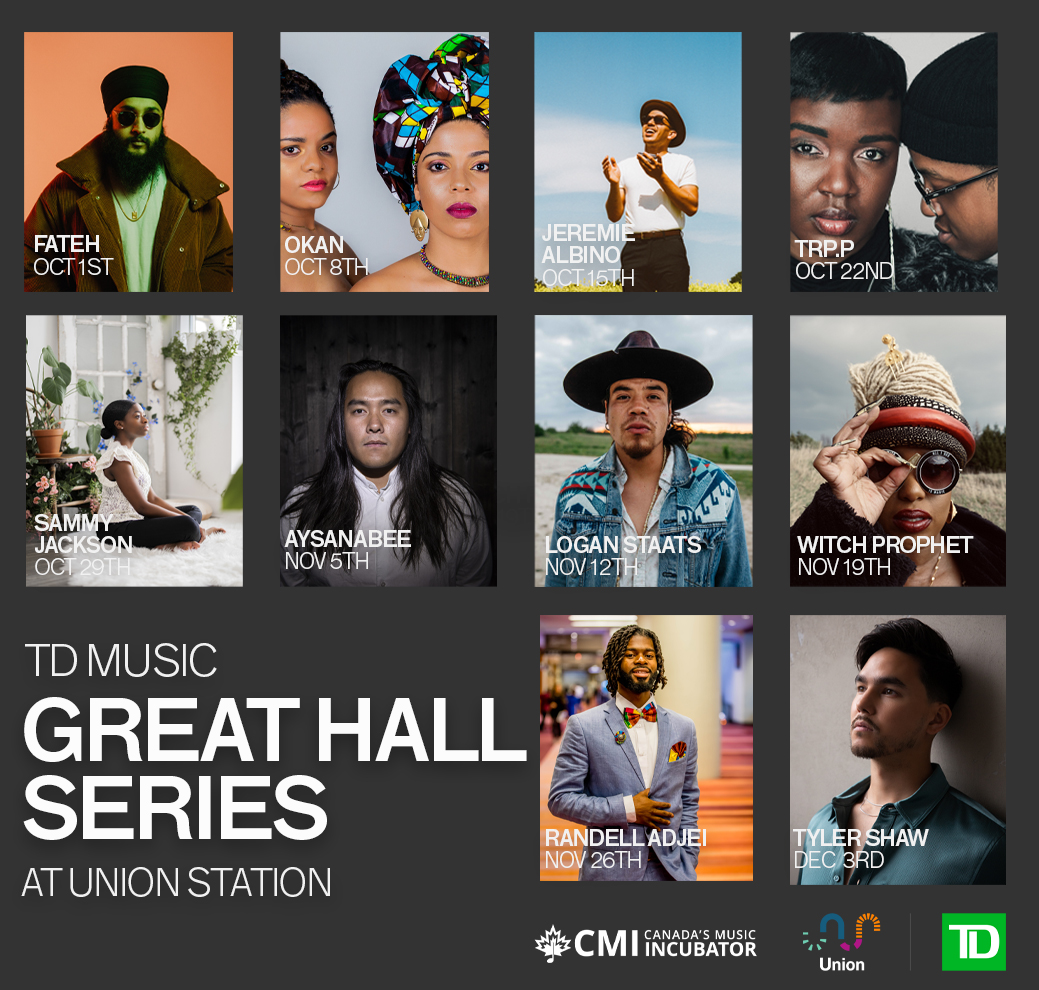 Less than 2 weeks (Nov. 5) before my virtual performance airs for the TD Music Great Hall Series at @unionstationTO Being able to play this space is a very rare opportunity I was honoured to be apart of thanks to @CMincubator Miigwech #GreatHallSeries #TDMusic