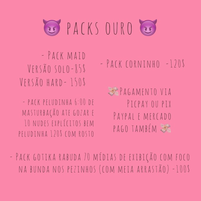 ✨ lista de packs e videos avulsos a venda ✨  Pagamento via Picpay pix ou paypal :3  Me chama na dm e