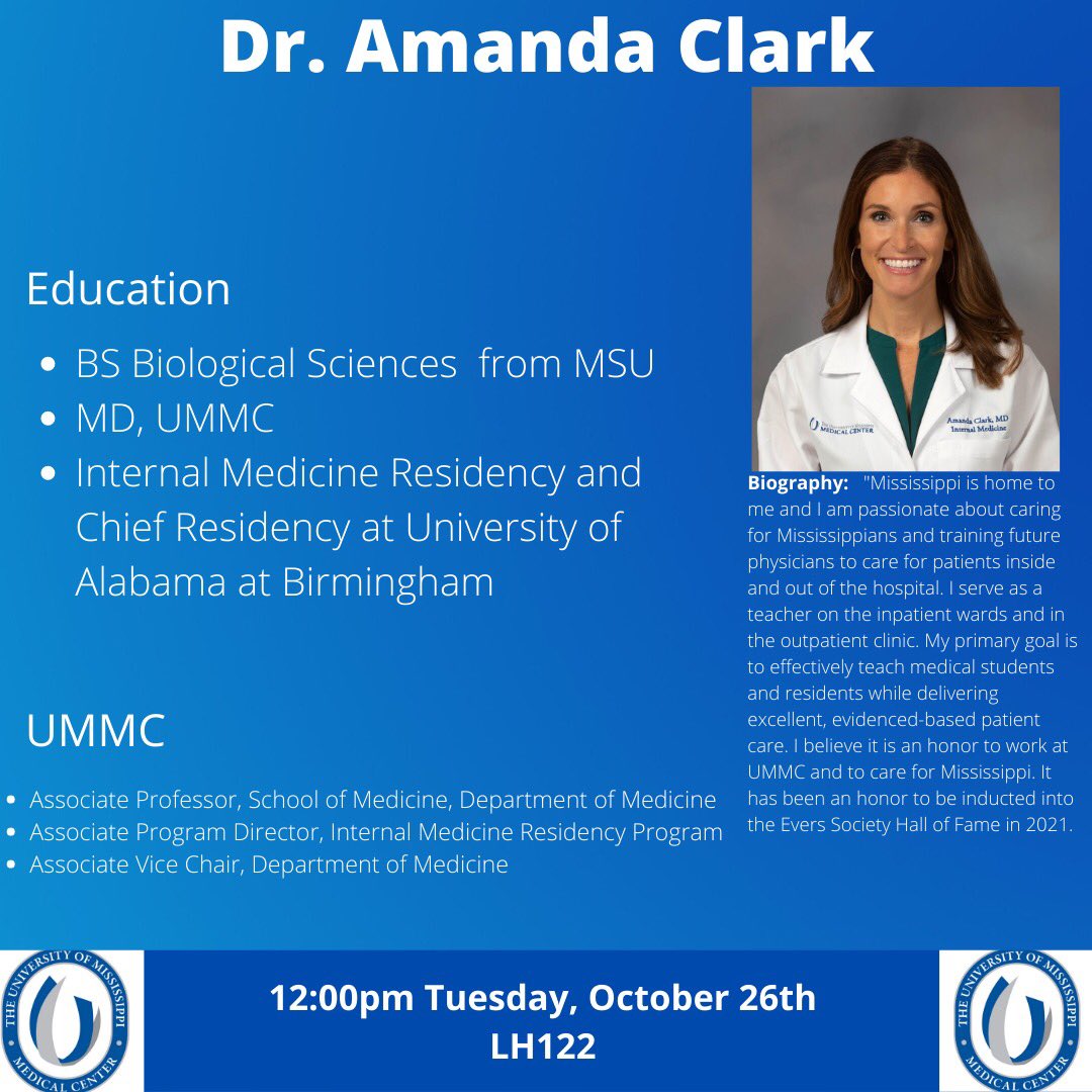 ClubMedUmmc's tweet photo. Club Med will be holding a meeting TOMORROW at 12p in LH 122. We will be hearing from Dr. Duckworth and Dr. Clark as they share their journeys into Internal Medicine! Lunch will be provided for the first 40 attendees. See you there! #internalmedicine #clubmed https://t.co/0dlhtHD3DI