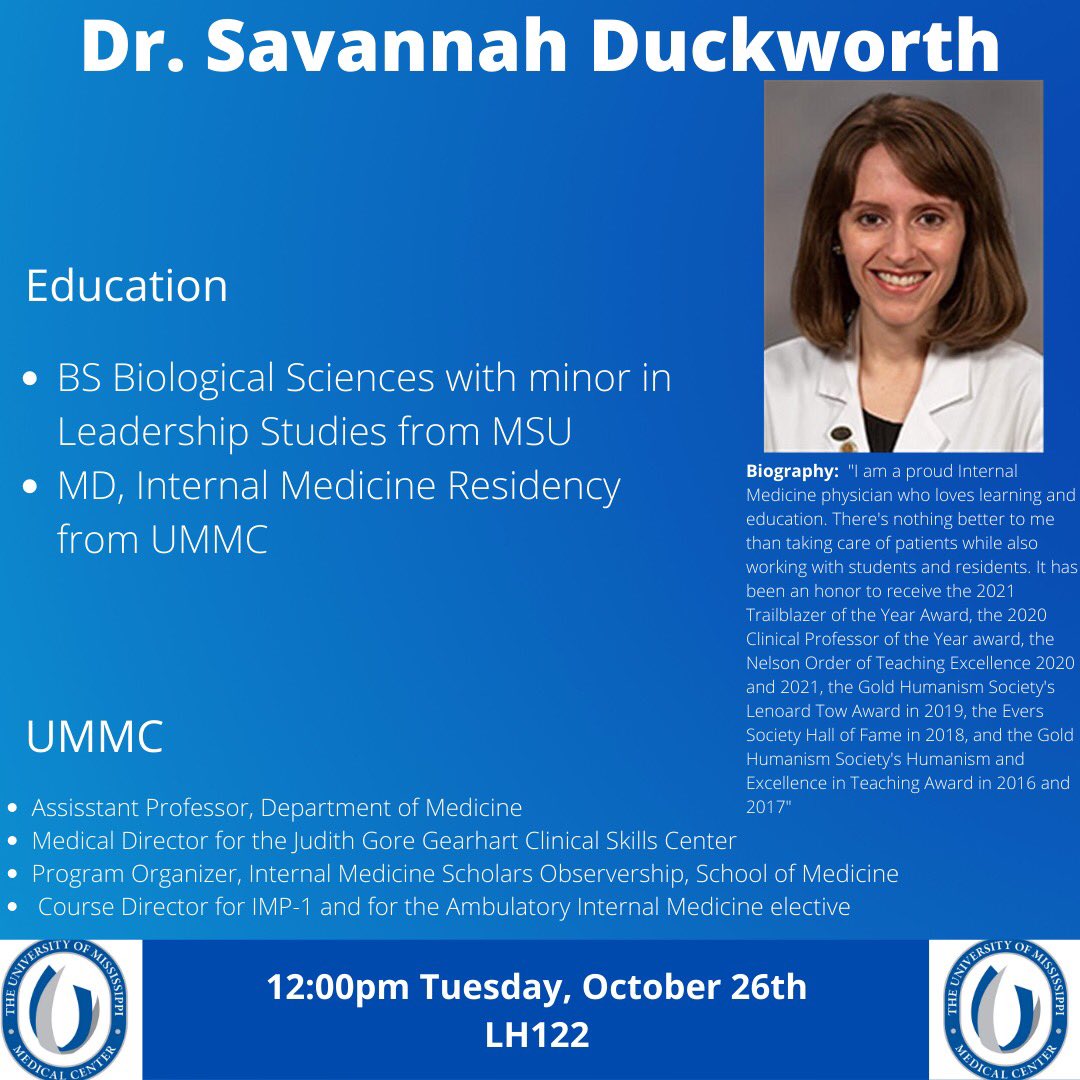 ClubMedUmmc's tweet photo. Club Med will be holding a meeting TOMORROW at 12p in LH 122. We will be hearing from Dr. Duckworth and Dr. Clark as they share their journeys into Internal Medicine! Lunch will be provided for the first 40 attendees. See you there! #internalmedicine #clubmed https://t.co/0dlhtHD3DI