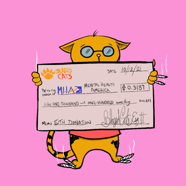 BlazedCats's tweet photo. Your daily reminder that we have donated over $300k to 
@MentalHealthAm 
 #BlazedChecks #EndlessUtility #AutomatedDonations https://t.co/K5ebLvlSjy