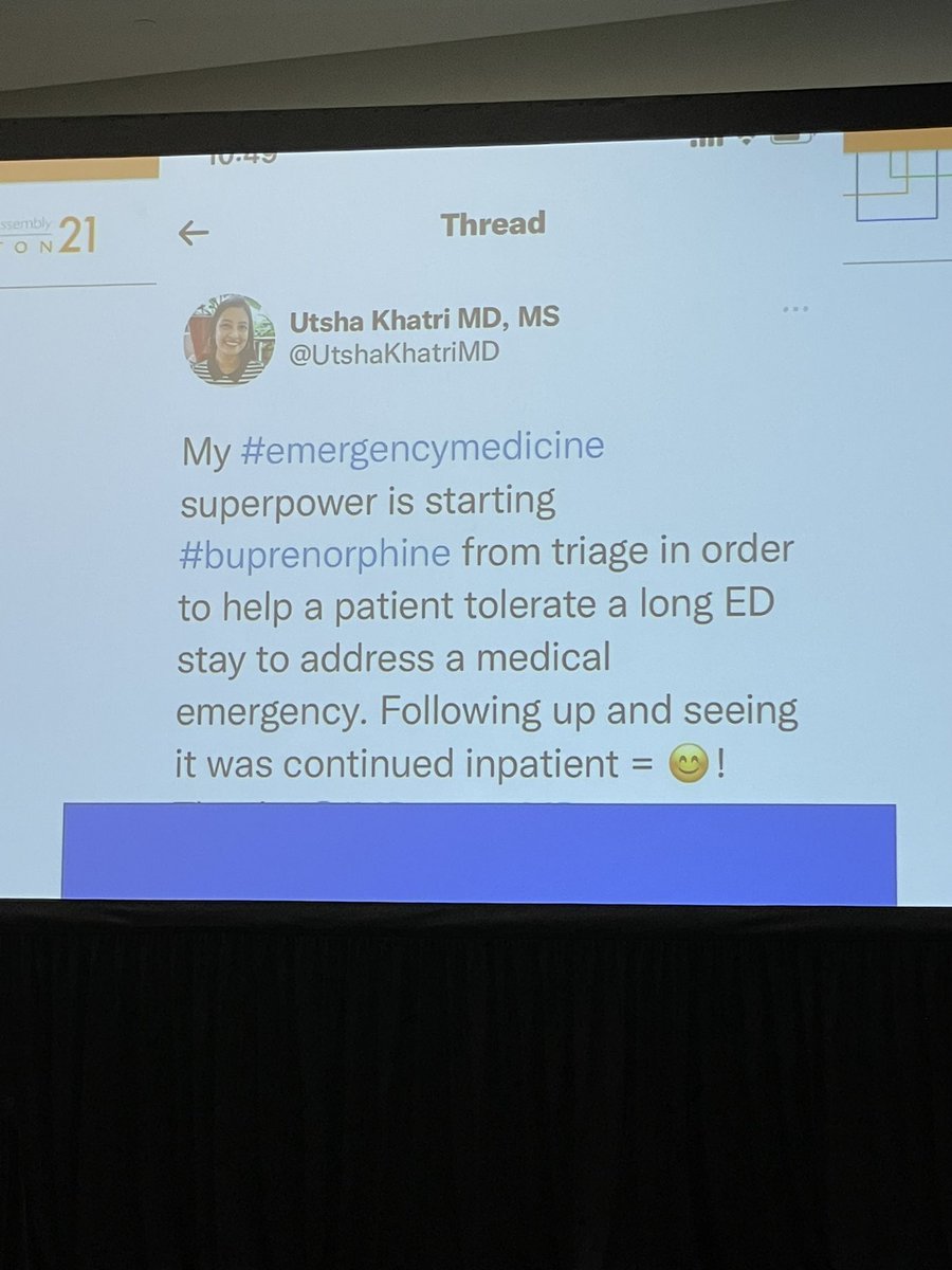 It was amazing to reconnect w/ @JMPerroneMD at #ACEP21 and hear her fantastic state-of-the-art talk on buprenorphine induction in the ED, with a special shout-out to @UtshaKhatriMD! Making me proud to be a @UPennEM grad! #buprenorphine #wellnessinitiative