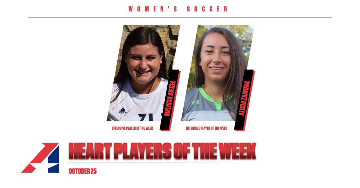 TheHeartConf's tweet photo. W⚽️, Here is a look at the Week Nine edition of the Heart Women's Soccer Players of the Week!

https://t.co/MEi5y8oNN7 https://t.co/BJTWXnibWF