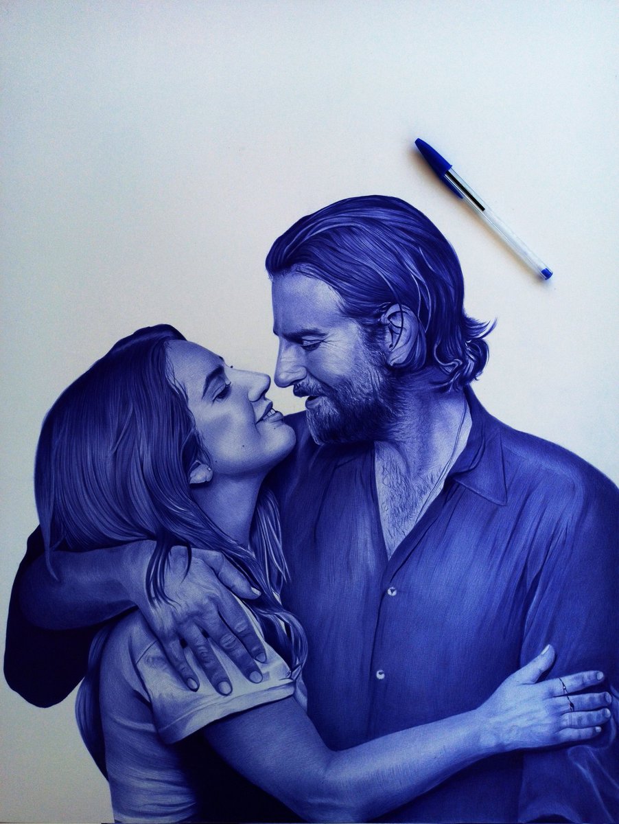 He necesitado 70 horas y dos bolígrafos bic para realizar este dibujo de <a href="/ladygaga/">Lady Gaga</a> &amp; Bradley Cooper. Espero que os guste😇

Pd: si la mencionáis hay una posibilidad que lo vea🙏