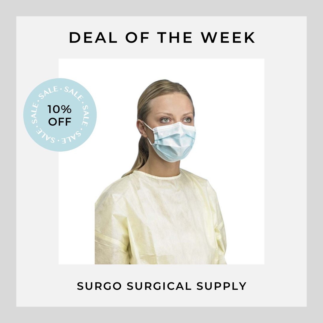 SurgoSurgical's tweet image. Deal Of The Week Discount! 10% off our PRIMED Level 1 Procedure Earloop Mask from now until Sunday. Further information is available through hubs.ly/H0-0Sl10. #level1mask #earloopmask #facemask #medicalsupplies