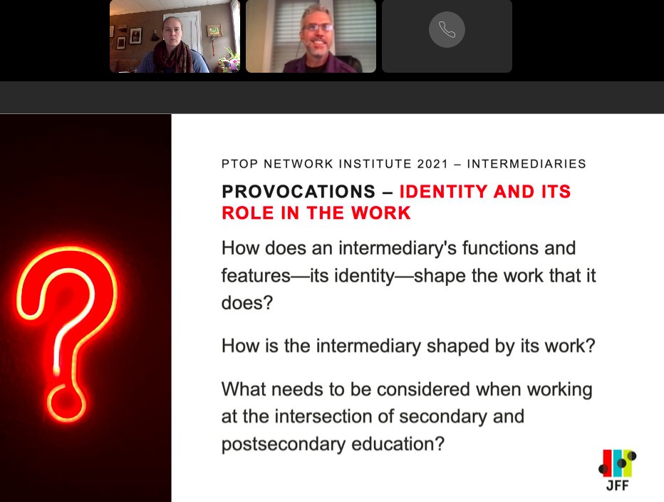 jfftweets's tweet image. The Pathways to Prosperity Network is discussing: How does an intermediary's functions and features shape its work? ​How is the intermediary shaped by its work? ​What needs to be considered when working at the intersection of secondary and postsecondary education? #JFFpathways