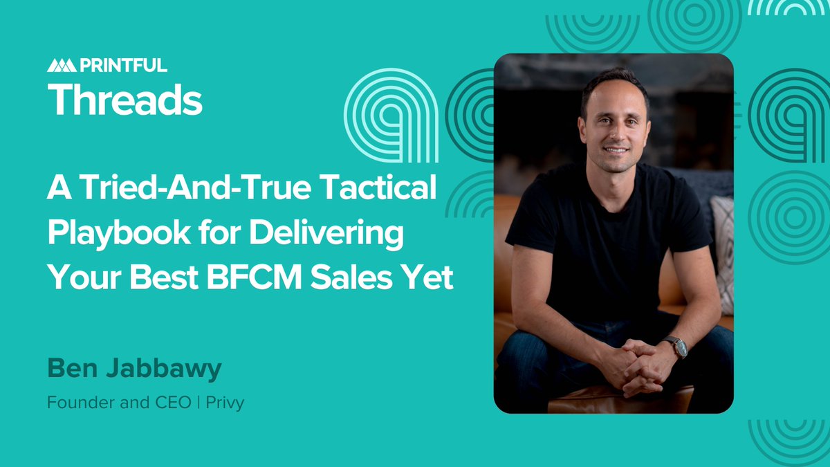 Printful's tweet photo. Our first #PrintfulThreads speaker on November 10 will be @jabbawy, the founder of @privy! He’ll teach you how to deliver your best BFCM sales yet. Learn more ➡️ https://t.co/W5kfsnuQwc #ecommerce #conference https://t.co/xtVyd71HcG