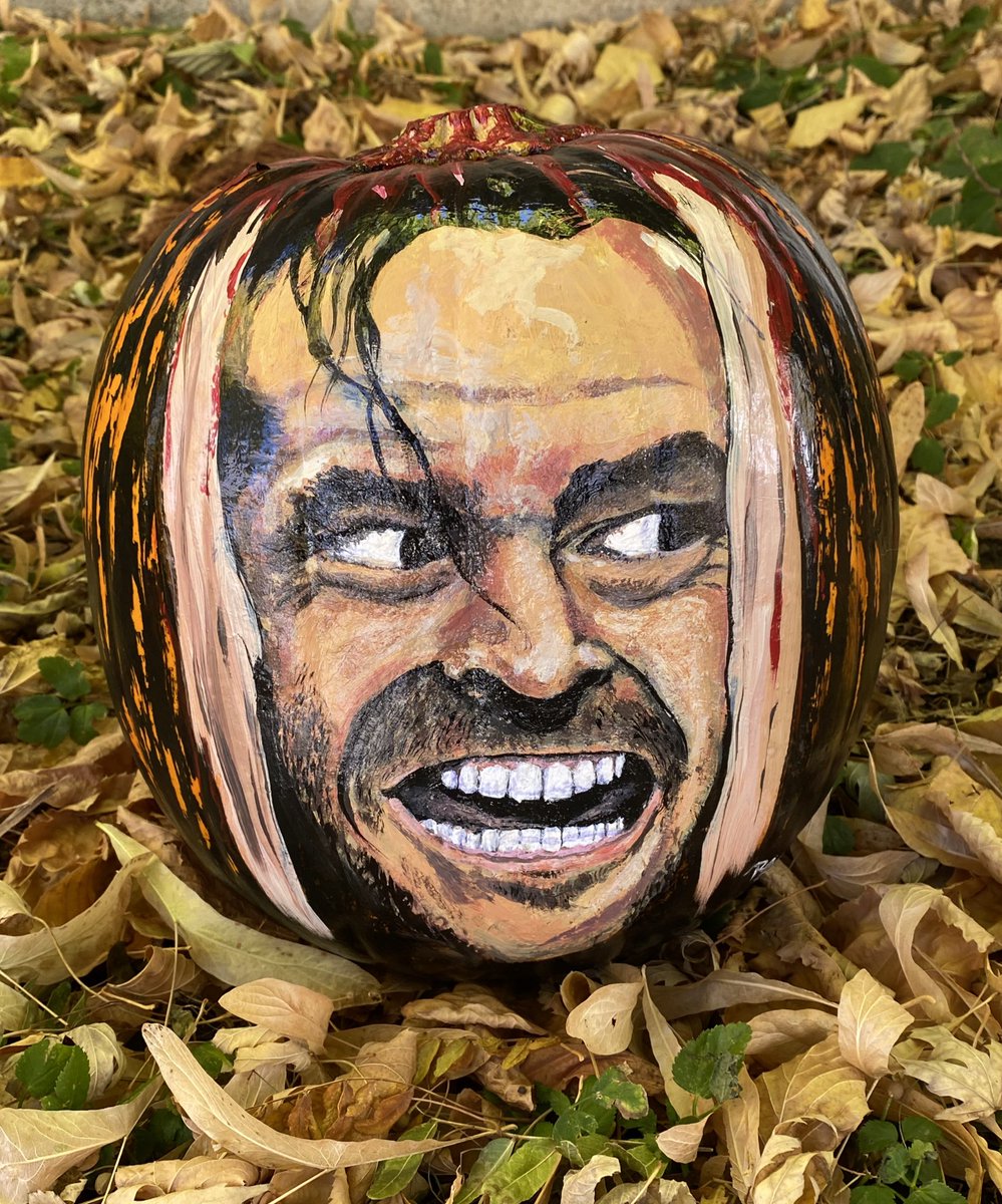 Alva_Foxx's tweet photo. My entry for a pumpkin painting contest #pumpkin #painting #TheShining #art #acrylic https://t.co/TIaH2OfwvE