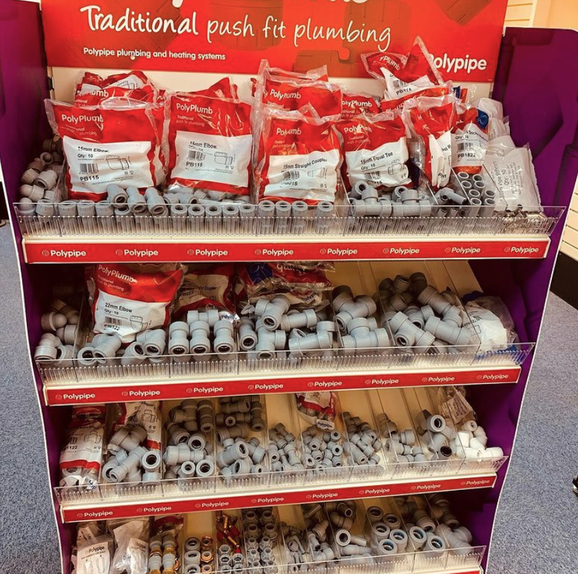 PolypipeTrade's tweet photo. A nicely stocked display of our #PolyPlumb range at Pivotal Plumbing Supplies in Stockport!
Our original, tried and tested grey plumbing system... PolyPlumb has stood the test of time 👌
#Reposting @pivotal.plumbing https://t.co/uGgsKb9J0Y. https://t.co/u49t9spDBK