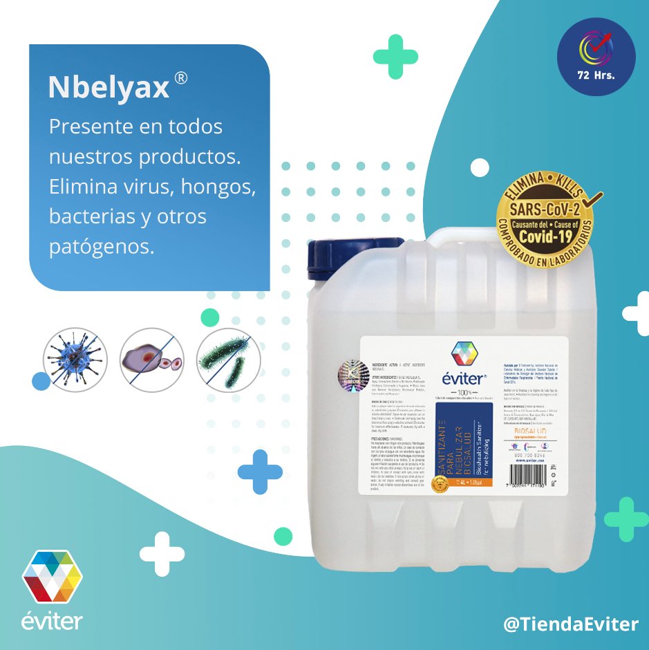 TiendaEviter's tweet photo. La nano BIOtecnología #Nbelyax de Éviter es capaz de neutralizar el virus del Sars-CoV-2, el virus del papiloma humano, el sarampión y muchos otros.
De venta en:
📍Metepec: Calle Guadalupe Victoria 320-Local 3, Los Cedros.
📍Toluca: Venustiano Carranza, esq. con Carmen Serdán. https://t.co/xikHGSGq9T