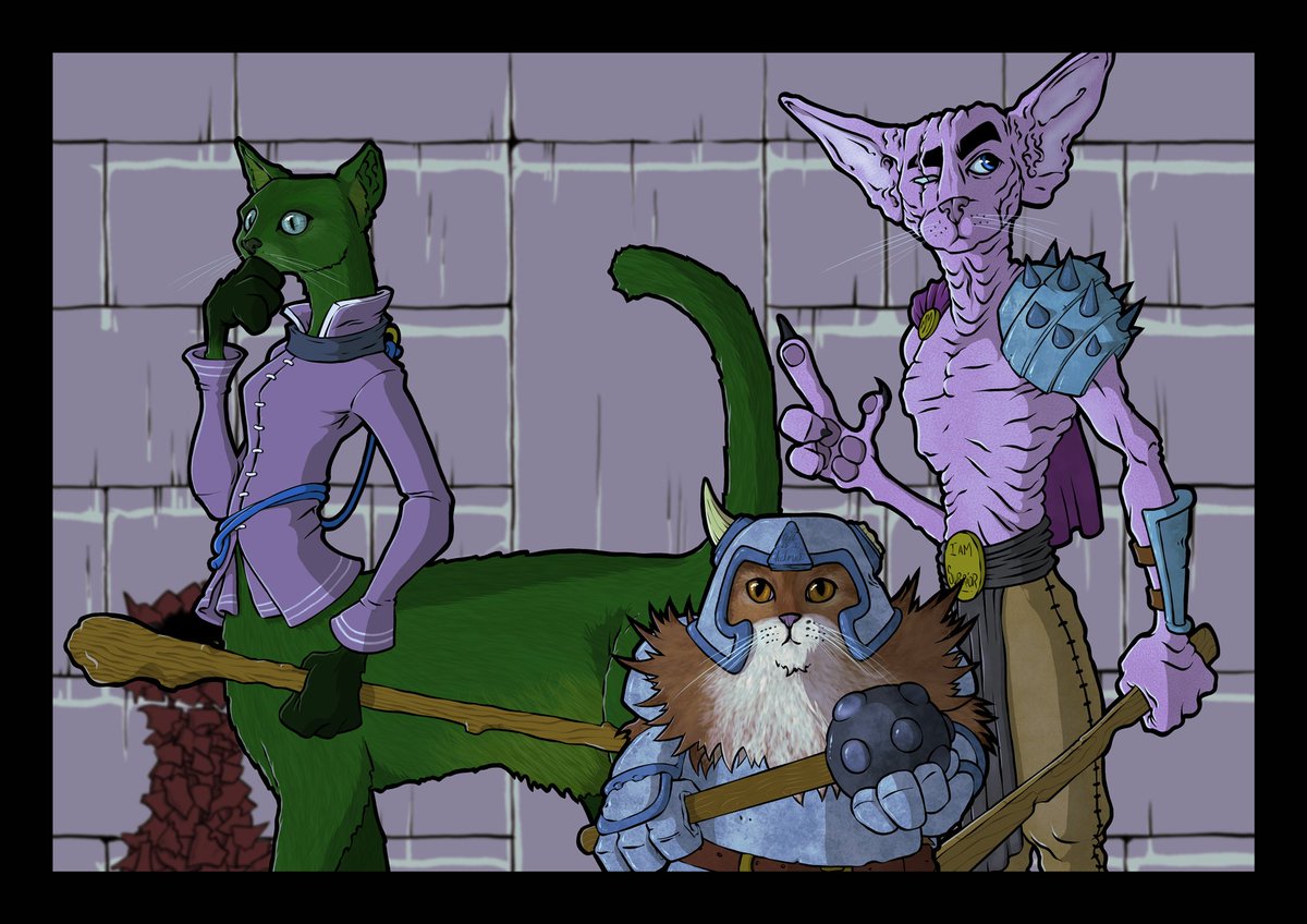 BughopD's tweet photo. In my enduring quest to draw all 218 Goblins Comic Alt Realities I have recently done an all Tabaxi reality (suggestion by Spiderwrangler) and I gotta say, Forgath is adorable.
@EllipsisGoblins @DragonTurtle
#goblinscomic #FANART https://t.co/bm1kziacN6