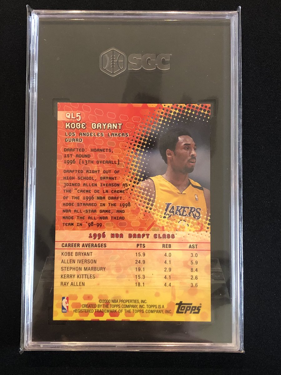 PalmBeach_Cards's tweet image. For Sale: $45 Shipped BMWT - Kobe Bryant 2000-01 Topps Quantum Leaps SGC 8 #QL5 #thehobby #whodoyoucollect #KobeBryant #LakeShow @HobbyConnector @Hobby_Connect @linkmycard @TheHobbyTagger