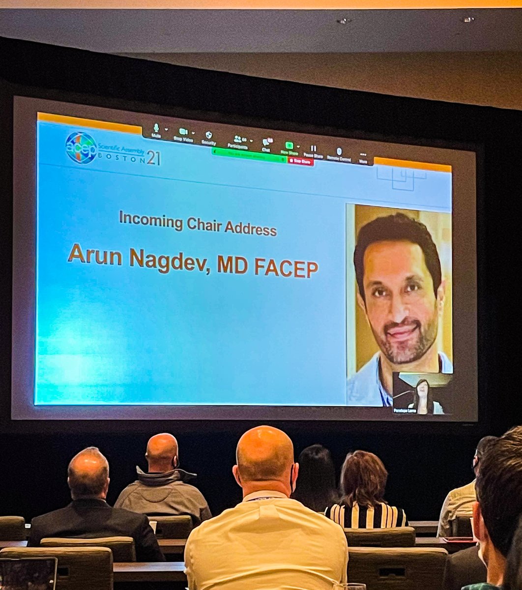 Dr. Arun Nagdev presents at the ACEP conference and is announced as the new incoming president.