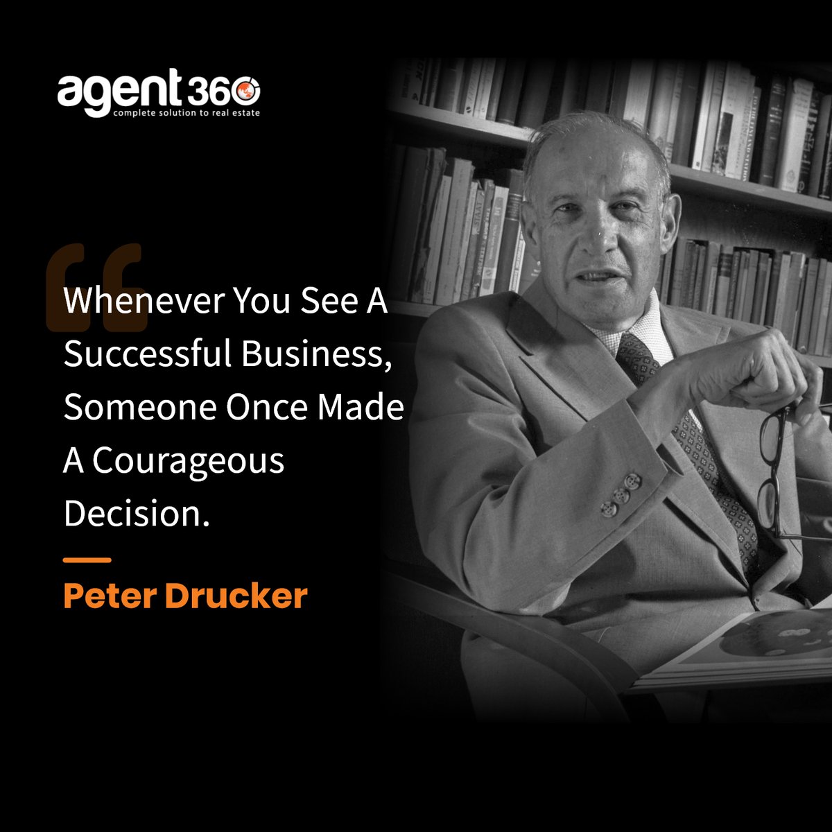 Agent360CA's tweet photo. "Whenever you see a successful business, someone once made a courageous decision." -Peter Drucker
#Agent360 #SuccessQuotes #Quotes #MotivationalQuotes #InspirationalQuotes #Business https://t.co/b1KFINzKaO