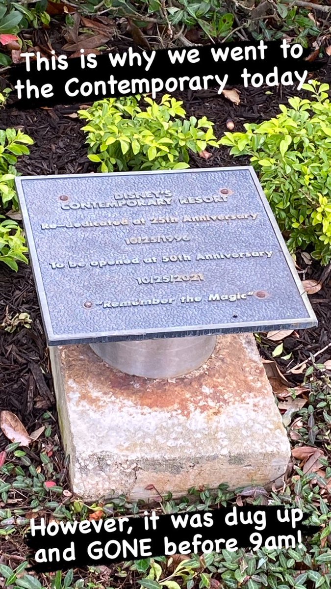 They dug up the time capsule at The Contemporary today BEFORE 9am and took it backstage! I’m surprised <a href="/WaltDisneyWorld/">Walt Disney World</a> didn’t make a bigger deal about this! 
Any idea when we will get to see whats inside @WDWGuestService ?
