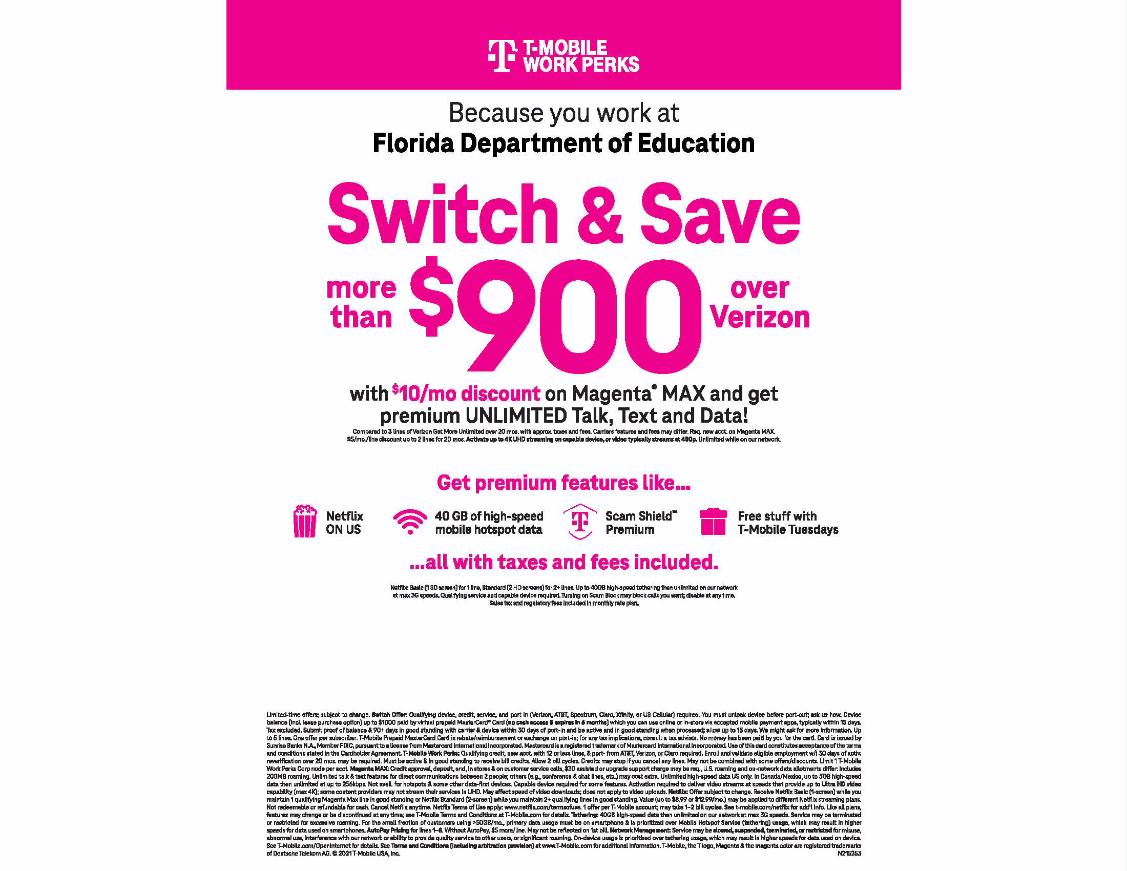 t mobile taxes and fees florida