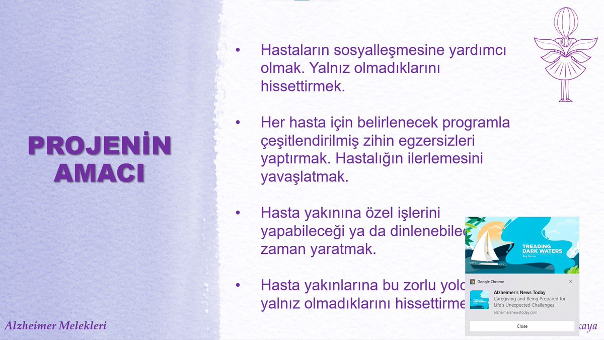 Alzheimer Melekleri projesinin hukuki alt yapısıyla ilgili destek alabileceğim gönüllü avukat arkadaşlara ihtiyacım var. Bu proje hastalarla belli zamanlarda vakit geçirecek gönüllülerden oluşuyor. Bize destek olabilecek avukat bir meleğimiz olabilir mi? RTler misiniz?