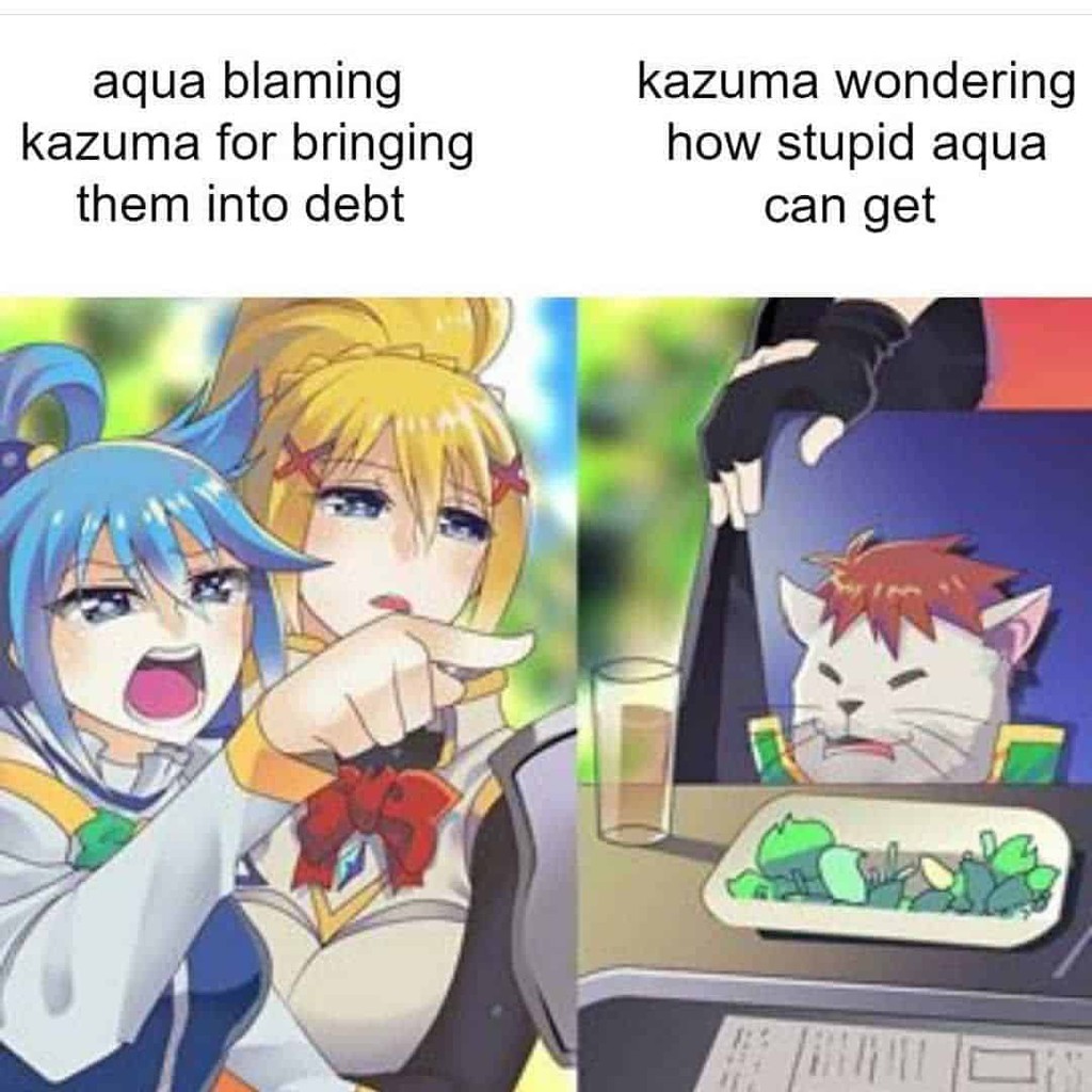 Kazuma x Aqua  Aqua konosuba, Anime, Anime memes funny