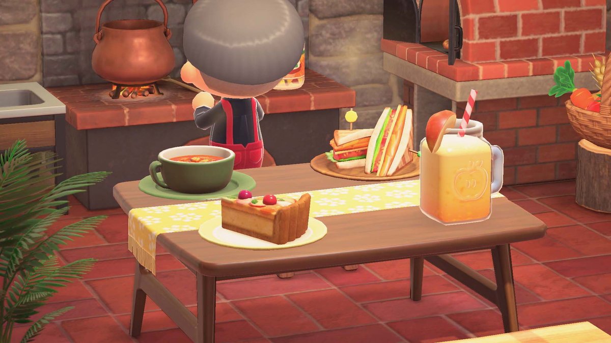 NintendoAmerica's tweet photo. With DIY Recipes+ arriving as part of Ver 2.0 on 11/5, you can learn cooking recipes and use ingredients grown on your island to make all kinds of delicious meals. Bon appétit! #AnimalCrossing #ACNH https://t.co/zStVvvQHQv