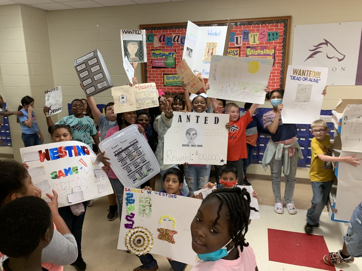 SAISDWolves's tweet photo. Fifth Graders in Mrs. Wilson's class won the door decorating contest! They also created projects for a novel. https://t.co/kgfMBUAeeq