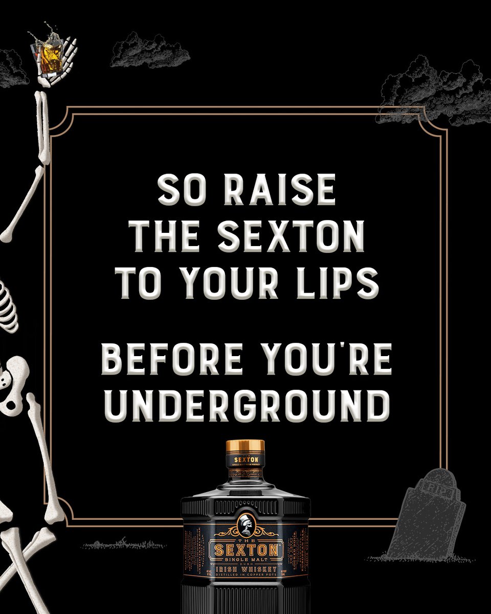 SextonWhiskey's tweet photo. The clock is ticking until the 31st 🕰 Don’t forget to get a bottle of The Sexton delivered through the link in our bio.
#TheSexton #Whiskey #HalloweenDrinks #Halloween2021 #HappyHalloween #Halloween #HalloweenPoetry https://t.co/XsUHEdFRyK