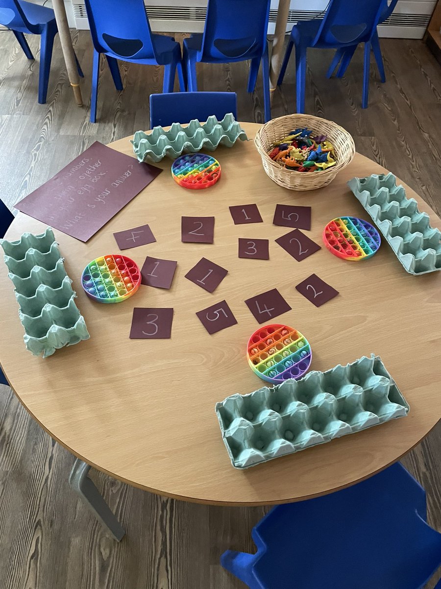 MissFletcher23's tweet photo. I have some huge number lovers in my class! They loved using the poppits to ‘pop their answer’ after adding 2 numbers together. #number #finemotor https://t.co/cfUeGo3snL