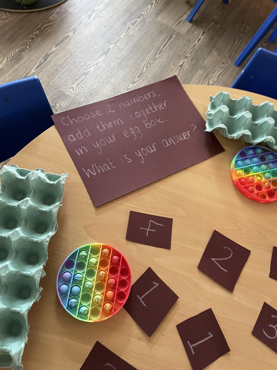 MissFletcher23's tweet photo. I have some huge number lovers in my class! They loved using the poppits to ‘pop their answer’ after adding 2 numbers together. #number #finemotor https://t.co/cfUeGo3snL