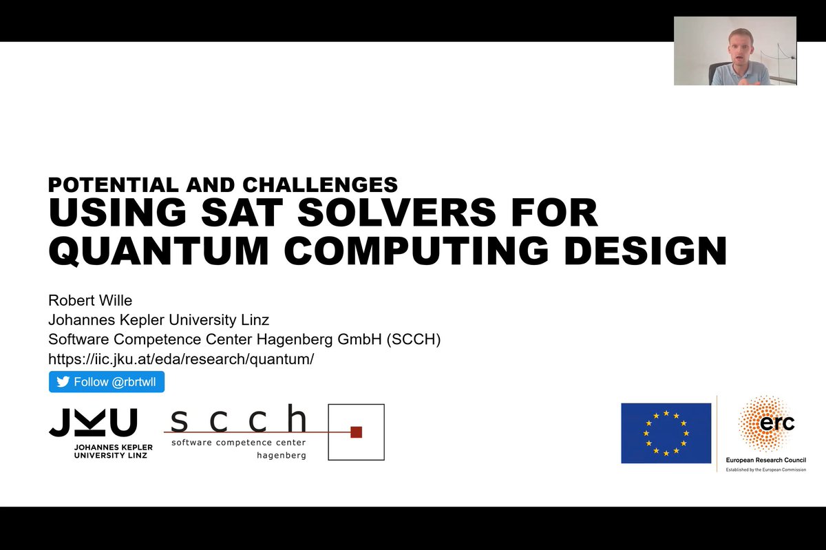 rbrtwll's tweet image. #SatSolvers have proven so powerful in classical design. At today's Workshop on #ConstraintSolving and Quantum Computing, we discussed whether we can repeat the success for #QuantumComputing. Many thanks to @KECBooth et al. for organizing and inviting me!👉sites.google.com/view/qcp2021wo…