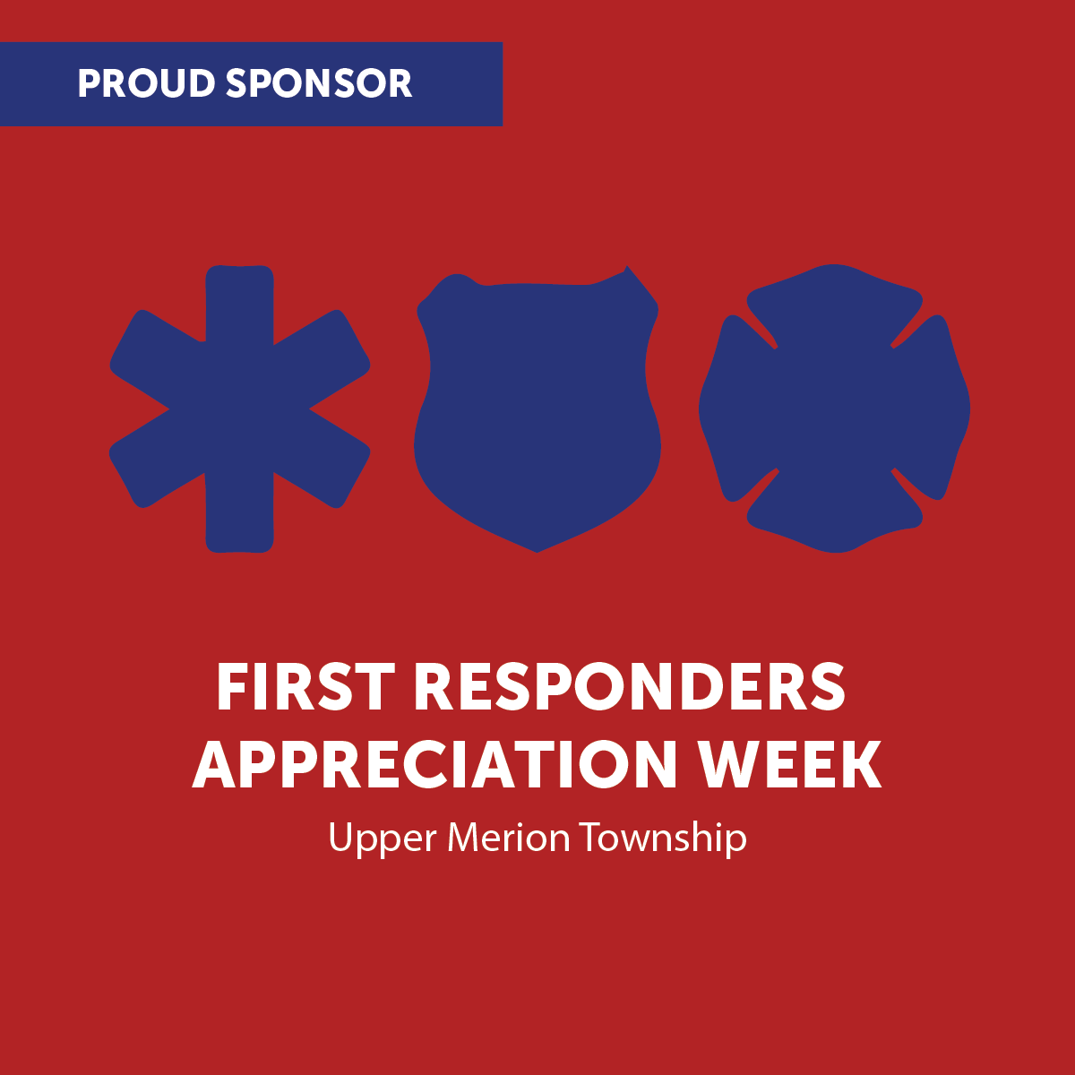 UMTownship's tweet photo. We are a proud sponsor of First Responders Appreciation Week, a week of complimentary meals
presented by @kopbid and Upper Merion Township honoring the men and women on the front lines serving our community. #FirstRespondersAppreciationWeek https://t.co/Guwsl7S6FI