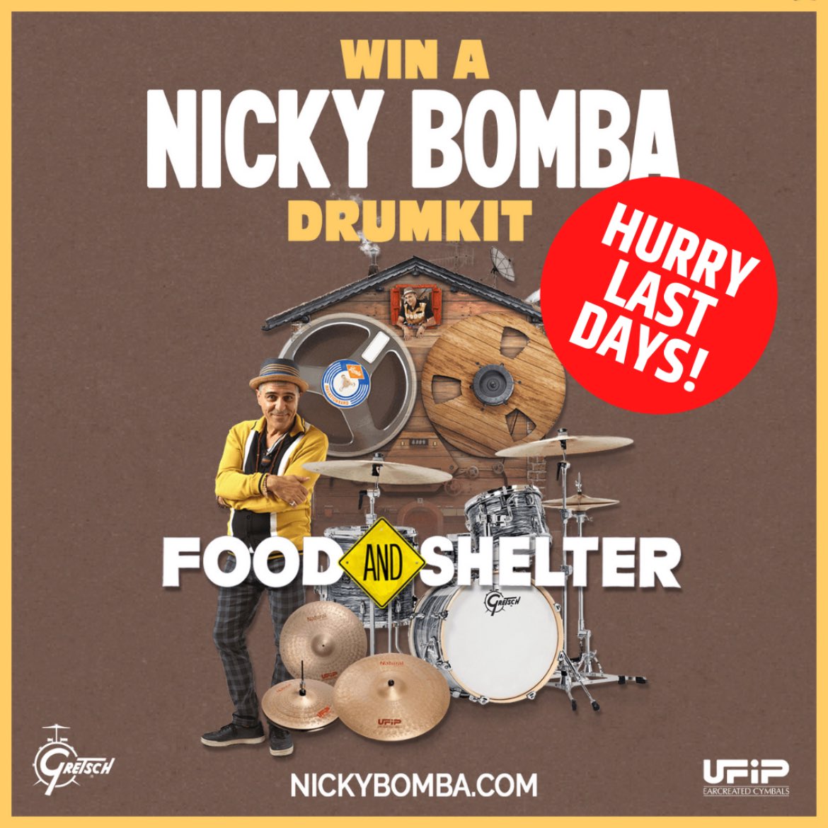 Last days to win a drum kit! Comp closes midnight Thursday AEDT Details and entry here >>> nickybomba.com