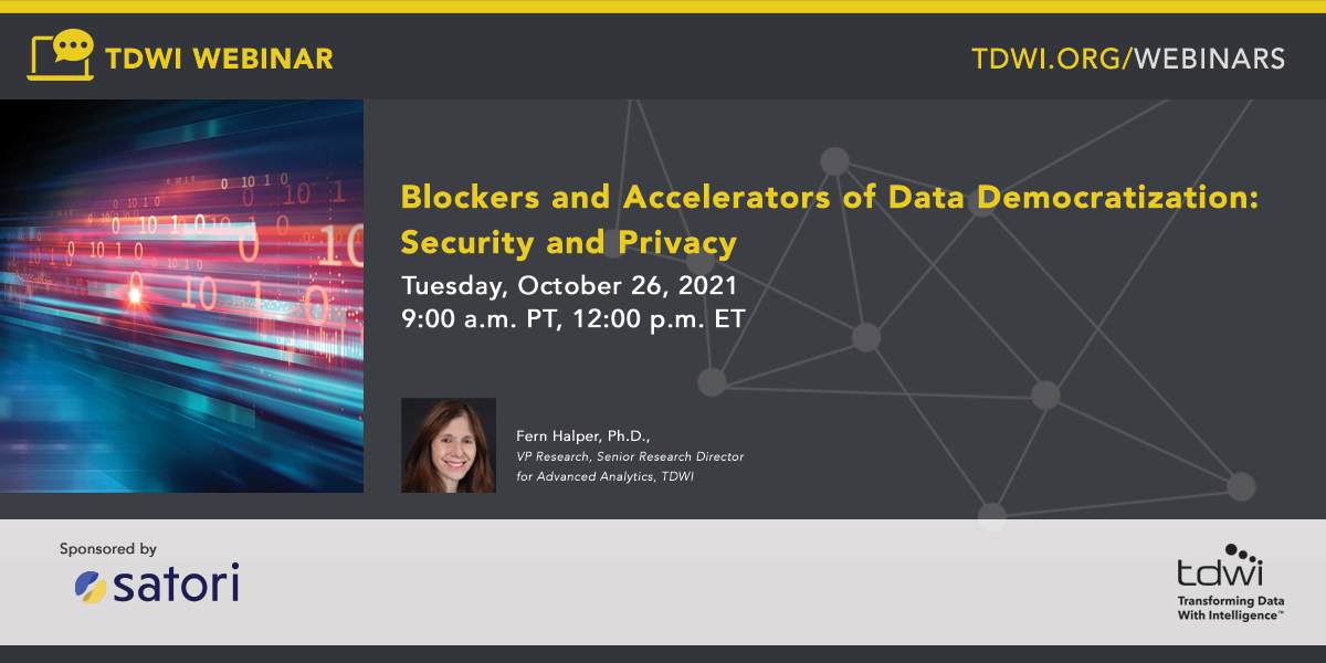 SatoriCyber's tweet photo. Join @yoavcohen, @SatoriCyber CTO &amp; Co-Founder and @TDWI's VP of research, Fern Halper, on tomorrow’s webinar: Blockers and Accelerators of #DataDemocratization: Security and Privacy.
Click here to reserve your spot!⬇️
https://t.co/IrwwT6wHAc https://t.co/EU1tpR7B89