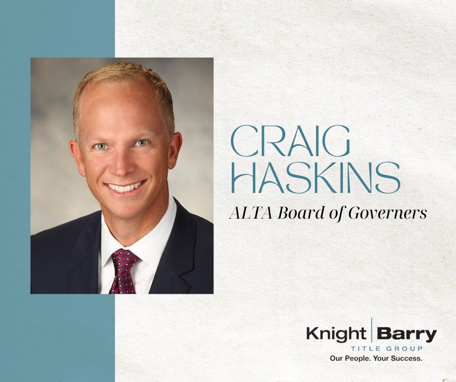 KnightBarry's tweet photo. We're so proud of our COO, Craig Haskins, for joining the ALTA board of directors. 🎉 We appreciate all the hard work he puts in to make Knight Barry Title great. 😄 

Read his bio and learn more by clicking here 👉 https://t.co/JQ7EvFVTYQ! https://t.co/im8Bjg4BYp
