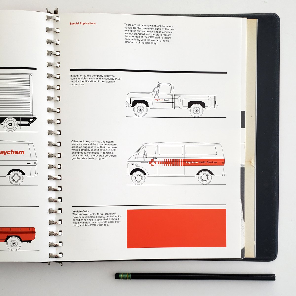 VignelliCenter's tweet photo. It's #manualsmonday! (almost) Every Monday an excerpt from a #standardsmanual from the #archives. 1981 Corporate Graphics Standards for #Raychem, #design #JohnRieben #DesignArchives More: https://t.co/3R1fQO8VzP https://t.co/MMmqCXUPwB