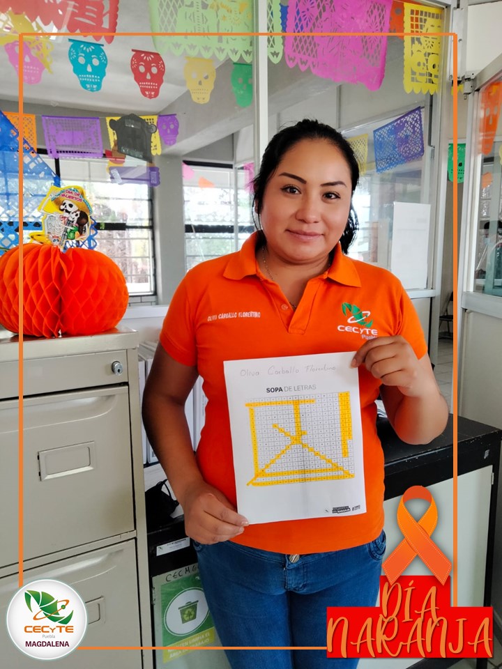 CECyTEMagdalena's tweet photo. #DíaNaranja
Nos unimos como cada 25 para prevenir la violencia contra las mujeres y las niñas, esta vez personal docente y administrativo participamos en la actividad “Sopa de letras”.
#SomosCECyTE 
#CECyTEdeDiez https://t.co/zobFuGpRP1