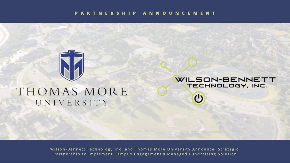 WBT is proud to announce that Thomas More University has joined the #WBTFamily, selecting Wilson-Bennett's Campus Engagement solution. We are eager to begin this #Fundraising and #Friend-raising partnership!